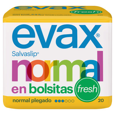 Salvaslip Evax en bolsitas 20 uds normal plegado