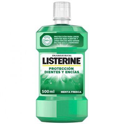 Enjuague bucal Listerine 500ml dientes y encias menta fresca