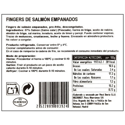 Fingers Salmón Empanado Mowi bandeja