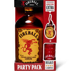 Whisky Fireball Botella de 0,7L, incluye 4 vasos de chupito y una miniatura de Fireball