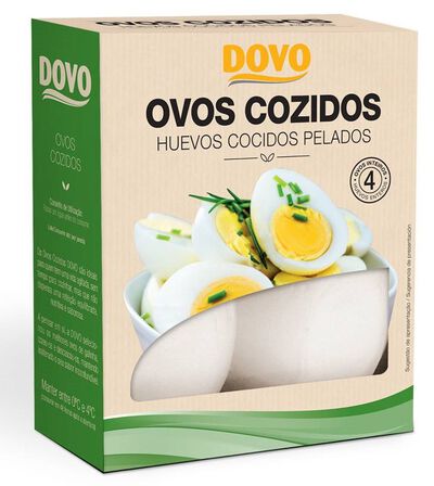 Huevo cocido entero pelado Dovo 4 unidades