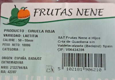 Ciruela roja bandeja 1kg