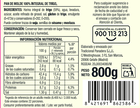 Pan de molde 100% integral sin lactosa Alipende 800g