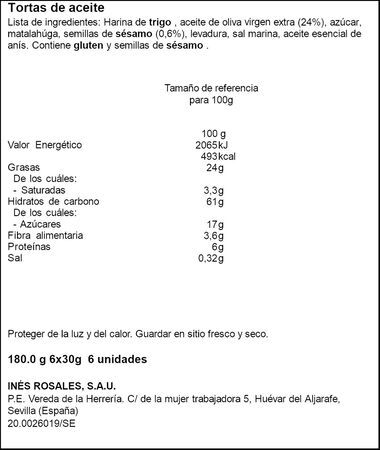 Tortas de aceite In&eacute;s Rosales 180g