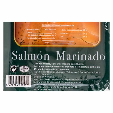 Salmon marinado Eurosalmon 90g