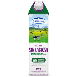 Leche sin lactosa 0,0% MG Asturiana 1l desnatada