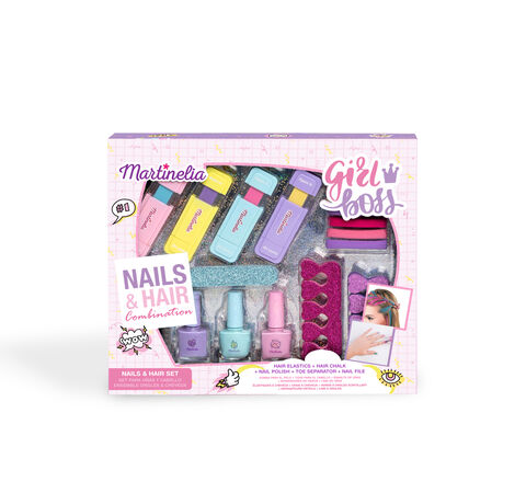 Set de uñas y cabello girl boss Martinelia