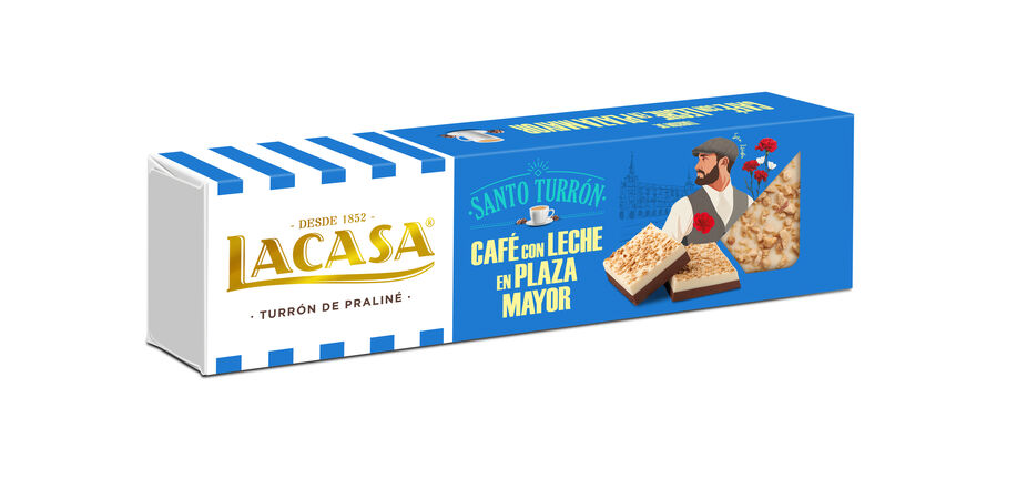 Turrón de praliné santo turrón Lacasa 150g cafe con leche en plaza mayor