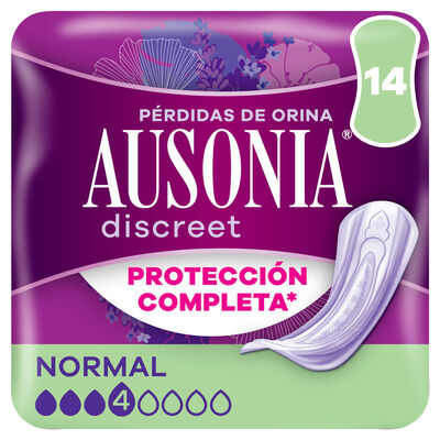 Compresa Ausonia Discreet  14 unidades normal protecci&oacute;n completa