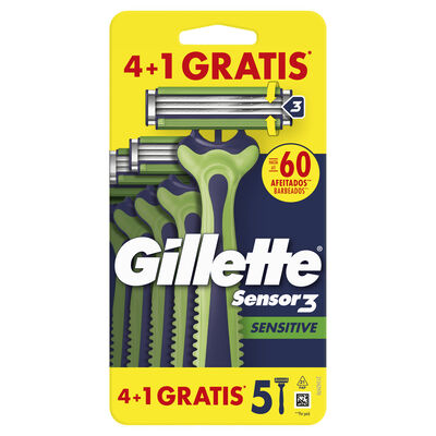 M&aacute;quina desechable Gillette 4+1 unidades sensor