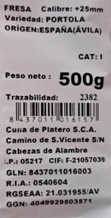 Fres&oacute;n bandeja 500g