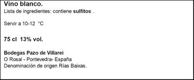 Vino blanco albariño DO Rias Baixas Torre de Ermelo