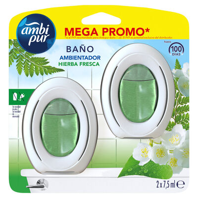Ambientador de baño Ambipur Hierba Fresca Pack 2 15 ml