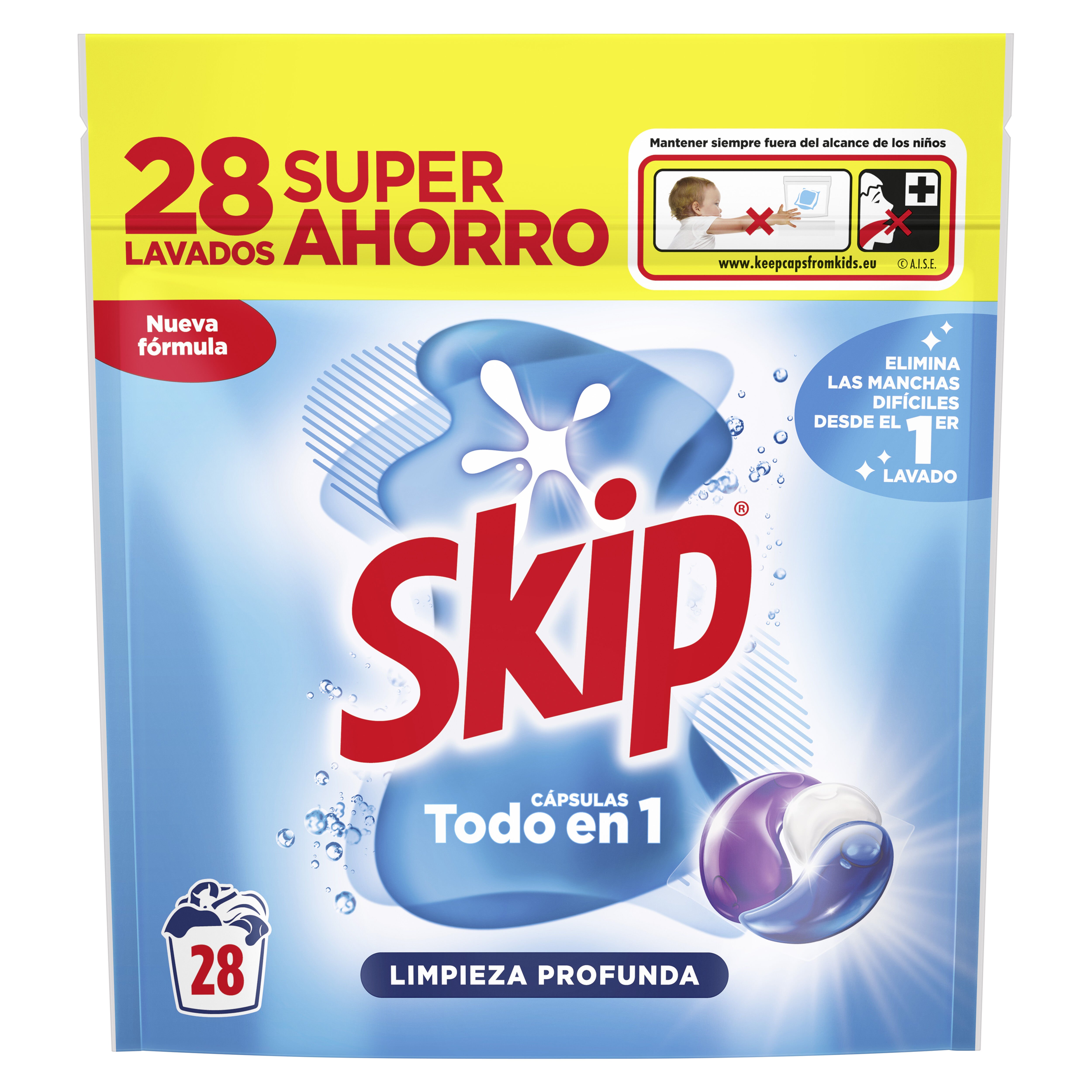 Detergente en capsulas skip limpieza profunda 28 lavados