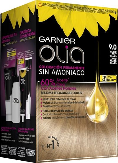 Tinte de cabello sin amon&iacute;aco Garnier Olia n&ordm; 9 rubio muy claro
