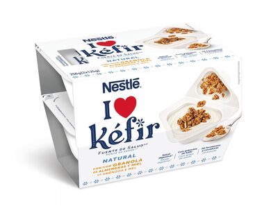 Kéfir natural con granola almendra y miel Nestlé pack 2