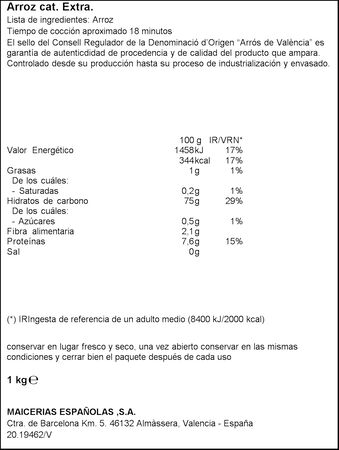 Arroz de Valencia Dacsa 1kg