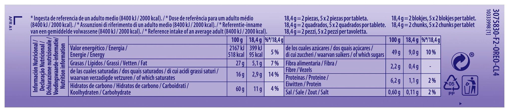 Chocolate con leche Milka sandwich 92g con oreo