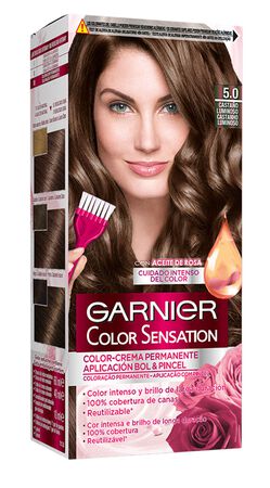 Tinte de cabello sin amoníaco Garnier Color Sensation nº 5.0 castaño luminoso
