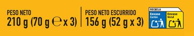 At&uacute;n claro Alipende pack 3 en aceite girasol