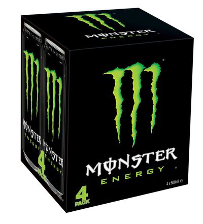 Bebida energ&eacute;tica Monster Energy 50cl pack 4 green lata taurina ginseng