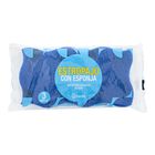 Estropajo con esponja Lanta 3 uds fibra azul