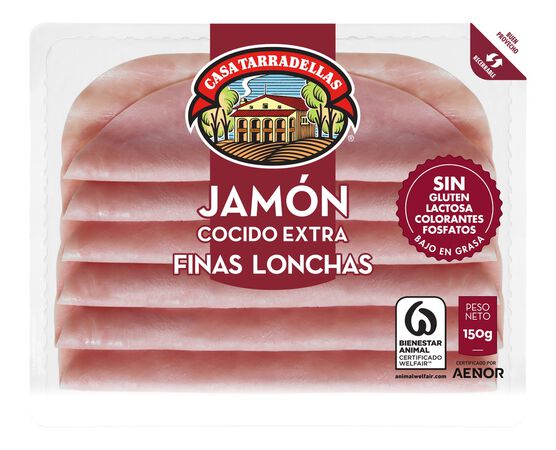 Jamón cocido finas lonchas Casa Tarradellas 150g