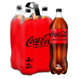 Refresco cola Coca-Cola botella 2l pack 4 zero azúcar