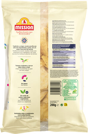 Nachos de ma&iacute;z con sal Mission 200g
