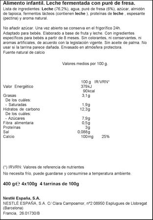 Postre Nestlé Yogolino fresa desde 8meses pack 4