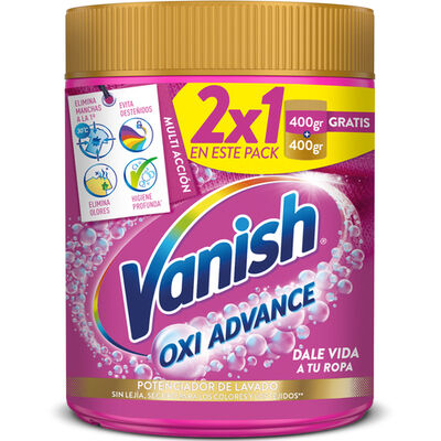Quitamanchas  Vanish Oxi Advance para la ropa, 2x1 400g + 400g, total 800g