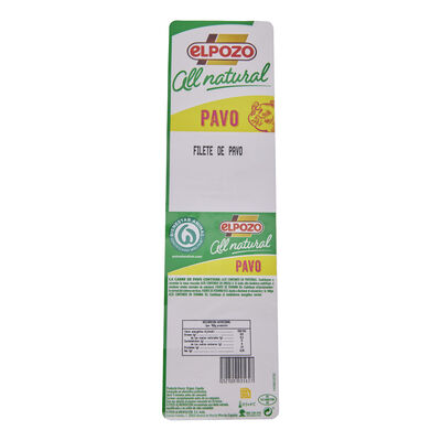 Filete de pechuga de pavo AllNatural ElPozo 600g aproximadamente