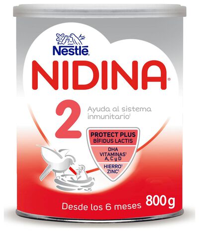 Leche continuaci&oacute;n en polvo Nidina 2 Nestl&eacute; desde 6meses 800g
