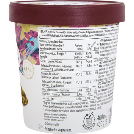 Helado en tarrina Häagen-Dazs 460ml vainilla&macadamia