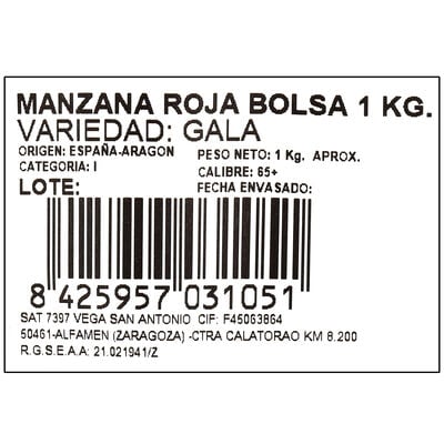 Manzana royal gala bolsa 1kg