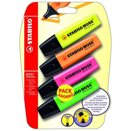 Marcador Fluorescente Stabilo Boss 4 Unidades Original