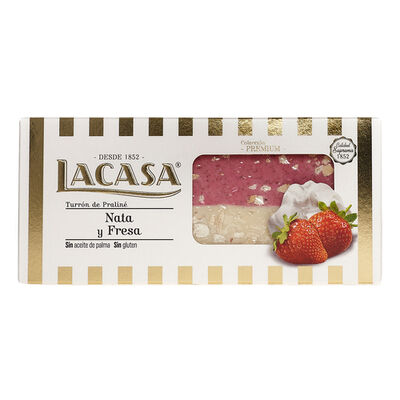 Turrón Lacasa 250g nata y fresa calidad suprema