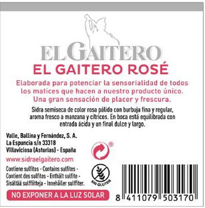 Sidra ros&eacute; El Gaitero 75cl