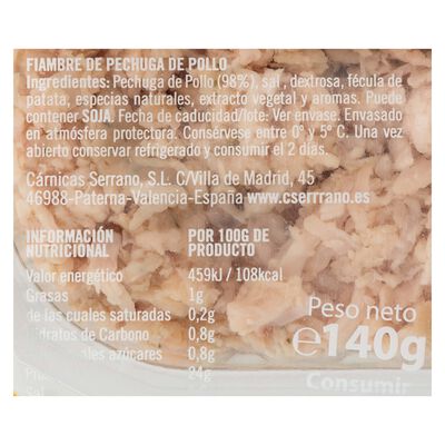Tiras de pechuga de pollo topping Serrano 140g Natural