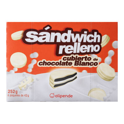Galletas de chocolate blanco sándwich Alipende 252g