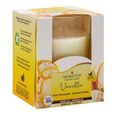 Vela vaso aromatium Mart&iacute;nez Morales 120g vainilla