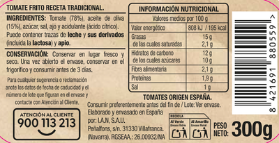 Tomate frito receta tradicional Alipende 300g