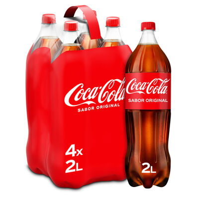Refresco cola Coca-Cola botella 2l pack 4