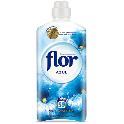 Suavizante concentrado azul FLOR, botella 59 dosis 59 lavados