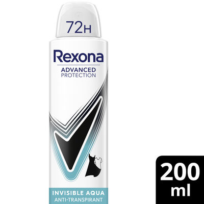 Desodorante spray Advanced Protection Rexona 200 ml invisible aqua