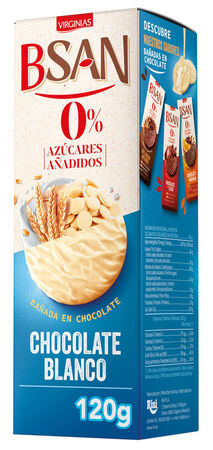 Galletas de chocolate blanco sin azúcar añadido 120g