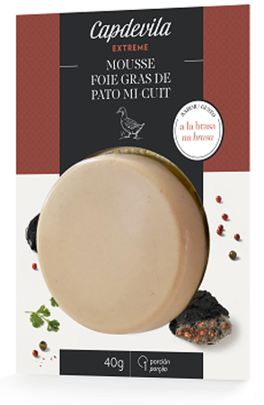 Mousse foie gras de pato mi-cuit Capdevila 40 gr sabor a la brasa