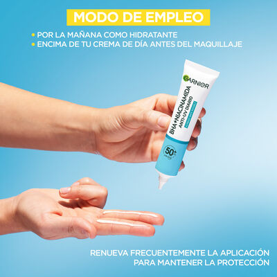 Tratamiento facial Garnier Pure Active Fluido UV Diario con BHA + Niacinamida FPS50+