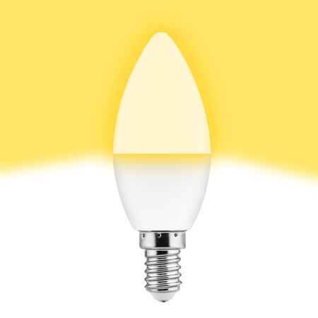 Bombilla Led vela e14 plástico TM c37 6W cálida