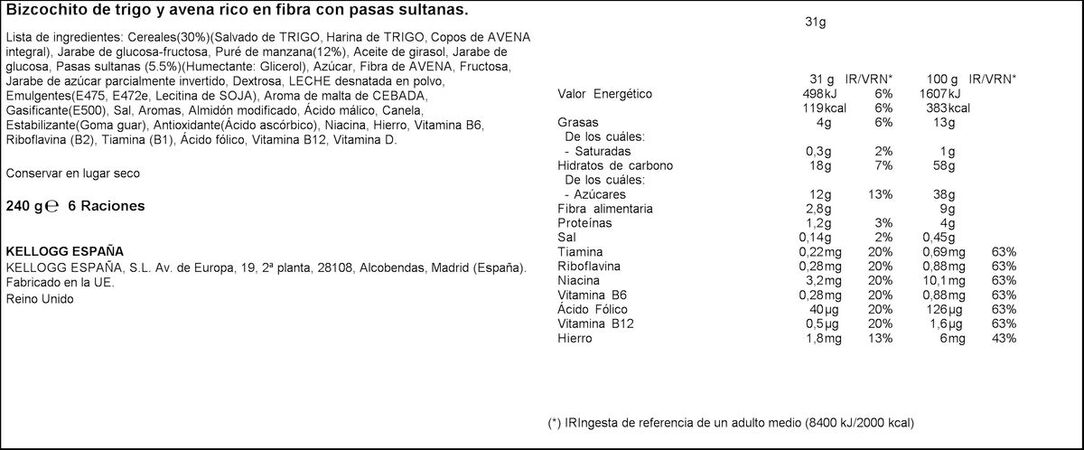 Bizcochitos All-Bran kellog's 240g fruta y fibra